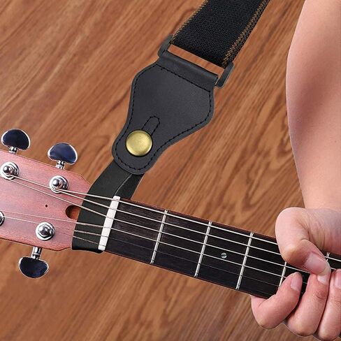 4pcs Leather Guitar Neck Strap, Ukulele Acoustic Guitar Headstock Strap Tie with Button for Guitars Amp Headphone Adapter, Straps Lock Straps Adapte Locking Guitars Accessories for Electric Bass in Saudi Arabia