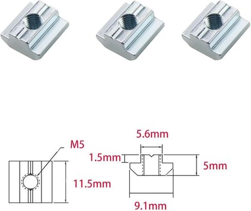 133pcs 1720 Aluminum Profile 2020 3D Printer Build Connector Bracket + 20-M5 Nut + M5x8mm Hexagonal Socket Cover + Tee Connector(Black) in Saudi Arabia