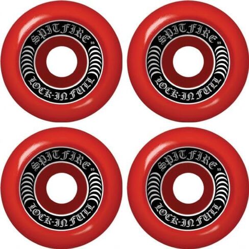 Spitfire Wheels Formula Four Lock-in Full Red Skateboard Wheels - 55mm 99a (Set of 4) in Saudi Arabia