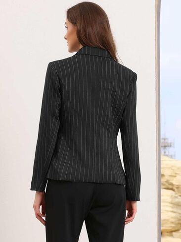 Allegra K Striped Blazer for Women's Notched Lapel One Button Long Sleeve Work Office Suit Jackets in Saudi Arabia