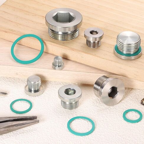 uxcell G3/4 Inner Hex Head Pipe Fitting Plug, Universal 304 Stainless Steel Thread Socket Plug with Green O-Ring for Terminate Pipe Ends or Replacement Drains in Saudi Arabia
