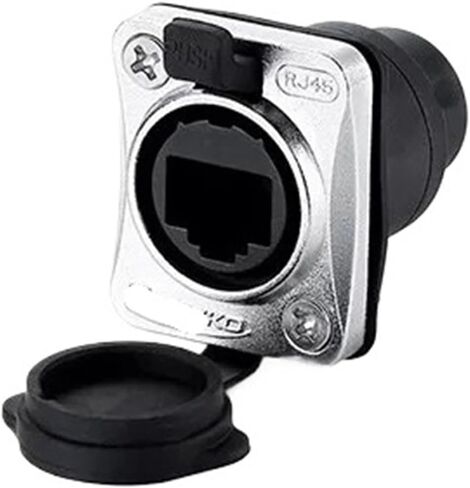 Ethernet Connector RJ45 Socket Panel Mount Socket Waterproof IP67 Fast Data in Saudi Arabia