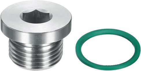uxcell G3/4 Inner Hex Head Pipe Fitting Plug, Universal 304 Stainless Steel Thread Socket Plug with Green O-Ring for Terminate Pipe Ends or Replacement Drains in Saudi Arabia