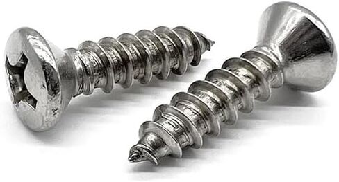 (100 Pieces) #8x1/2" 18-8 Stainless Steel Phillips Oval Head Type A Self Tapping Screws in Saudi Arabia