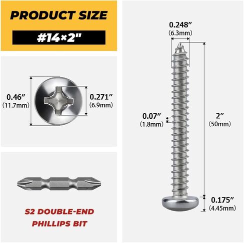 100 pack #8 × 1-1/4 "براغي النقر على رأس المقلاة لخشب/ورقة معدن/البلاستي in Kuwait