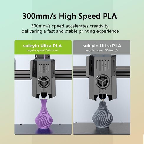 Soleyin Ultra PLA 3D Printer Filament PLA Filament 1.75mm, High Speed 30-300mm/s Dimensional Accuracy +/- 0.02mm, Fit Most FDM 3D Printers, 1kg Spool (2.2lbs) (Gray) in Saudi Arabia