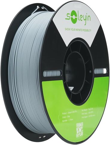 Soleyin Ultra PLA 3D Printer Filament PLA Filament 1.75mm, High Speed 30-300mm/s Dimensional Accuracy +/- 0.02mm, Fit Most FDM 3D Printers, 1kg Spool (2.2lbs) (Gray) in Saudi Arabia