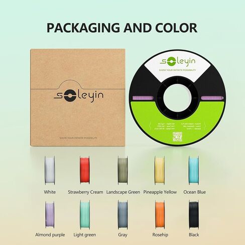 Soleyin Ultra PLA 3D Printer Filament PLA Filament 1.75mm, High Speed 30-300mm/s Dimensional Accuracy +/- 0.02mm, Fit Most FDM 3D Printers, 1kg Spool (2.2lbs) (Gray) in Saudi Arabia