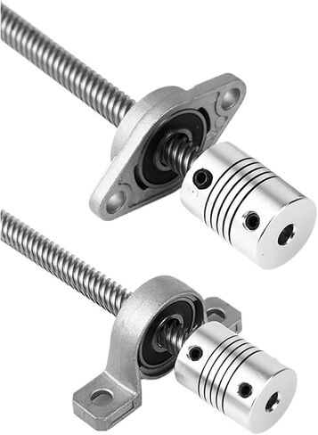 برغي الكرة المعدنية صامدة 1met 100mm-600mm CNC T8 برغي الرصاص 8 ملم +النحاس النحاس Nut +Kfl08 Bracket +اقتران مرن (100 مم) in Saudi Arabia