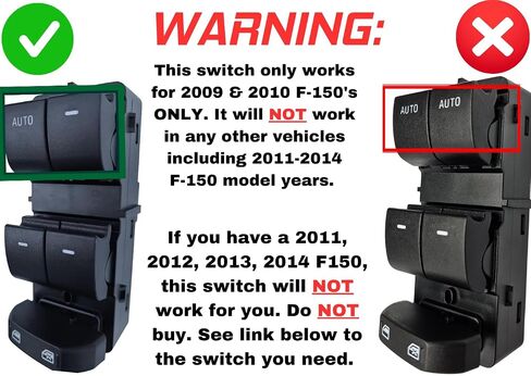 SWITCHDOCTOR Window Master Switch and Black Bezel Set for 2011-2014 Ford F-150 F150 (Double Cab, Crew) in Kuwait