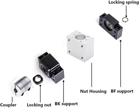 Metal Ball Screw nut SFU1204 Set RM1204 Rolled Ball Screw C7 End Machined+1204 Ball Nut+ Nut House+BK/BF10 End+ Coupler 250mm-800mm(600mm) in Saudi Arabia