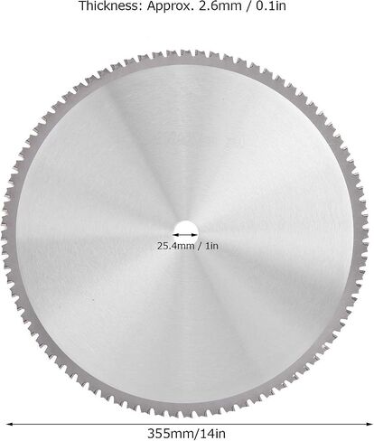 Circular Saw High Speed Steel Iron Cutting Disc 355 x 2.6 x 2.0 x 25.4 x 90T Suitable Durable Fast Cutting for Hard Materials Construction Site in Saudi Arabia