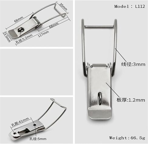 Stainless Steel Cabinet Boxes Hasp Lock Spring Loaded Latch Catch Toggle Locks Buckle for Sliding Door Window Toolbox 1Pcs(Iron Nickel Plated) in Saudi Arabia
