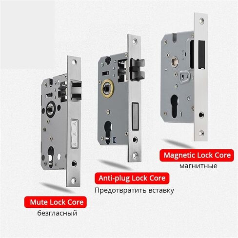 American Black Mute Bedroom Door Lock with Keys Security Entrance Door Handle Lock Interior Door Knobs Lock 1Pcs(Magnetic Lock CORE_50MM) in Saudi Arabia