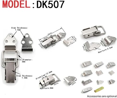 مشبك نوعين من المواد المحملة بحرف سفر قفل القفل Hasp Lock Lock Lock 1PCS (5pcs-507-304 SUS) in Saudi Arabia