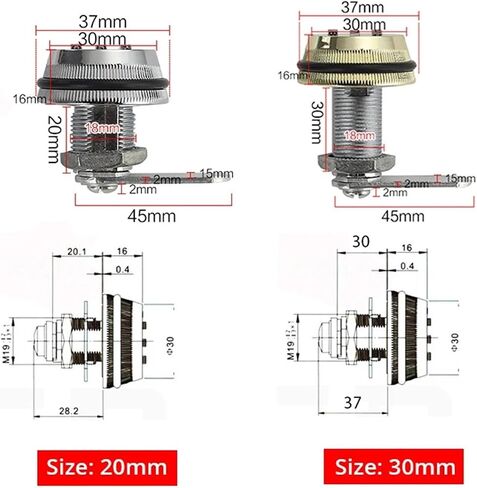 Combination Cabinet Lock Black/Silver Zinc Alloy Password Locks Security Home Automation Cam Lock for Mailbox Cabinet Door 1Pcs(Gold 30mm) in Saudi Arabia