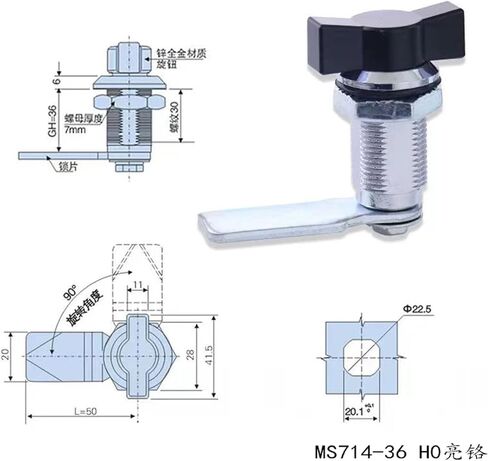 Zinc Alloy Quarter Turn Cam Locks for Mail Boxes Lock Cabinet Boxes Head Wing Cam Lock Type 1Pcs(28mm-H0-Zinc) in Saudi Arabia