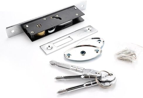 Sliding Door Lock Zinc Alloy Window Locks Wood Gate Floor Lock with Cross Keys for Furniture Hardware 1Pcs in Saudi Arabia