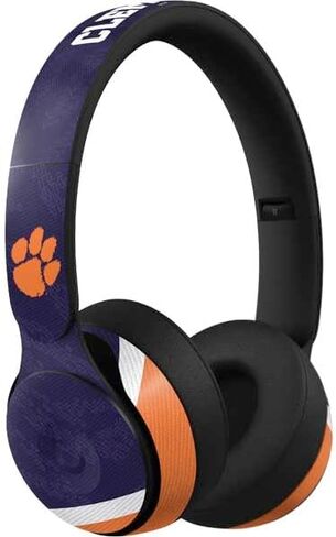 Skinit Schecal Audio Audio Skin متوافق مع Beats Solo Pro - تصميم جيرسي البرتقالي بجامعة كليمسون المرخصة رسميًا in Saudi Arabia
