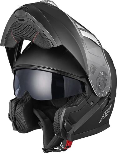 AHR Motorcycle Helmet Dual Visor Modular Flip up Full Face Helmet DOT Approved - AHR Helmet Run-M1 & M3 for Adult Motorbike Street Bike Moped Racing in Saudi Arabia