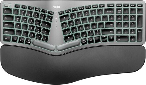 Nulea Wireless Ergonomic Keyboard, Split Keyboard with Wrist Rest, USB-C Charging, 7-Color Backlight, Natural Typing, Bluetooth and USB Connectivity White in Saudi Arabia