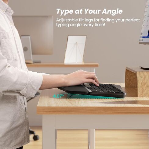 Nulea Wireless Ergonomic Keyboard, Split Keyboard with Wrist Rest, USB-C Charging, 7-Color Backlight, Natural Typing, Bluetooth and USB Connectivity White in Saudi Arabia