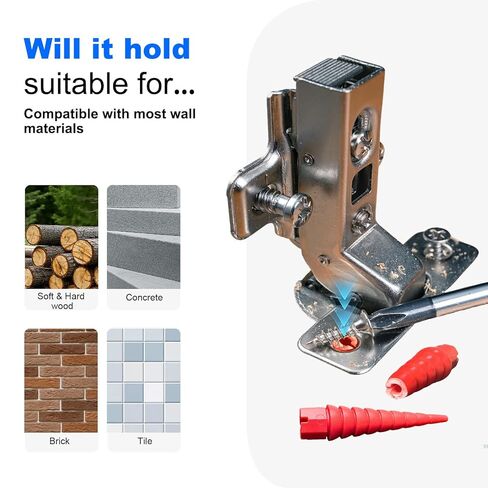 Red 20pcs مرساة إصلاح ثقب المسمار ، حشو فتحة فتحة فتحة الباب ، مرساة الجدار متعدد الاستخدامات ، أحجام أحجام البراغي الخشبية #2 إلى #16 in Kuwait