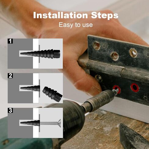 Red 20pcs مرساة إصلاح ثقب المسمار ، حشو فتحة فتحة فتحة الباب ، مرساة الجدار متعدد الاستخدامات ، أحجام أحجام البراغي الخشبية #2 إلى #16 in Kuwait