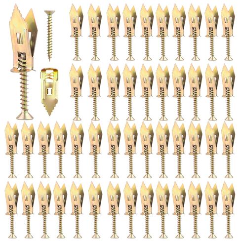 50Pcs Self Drilling Drywall Anchors with Screws Kit 0.47x1.18 Inch Zinc Plated Steel Wall Anchors and Screw Kit 50 Anchors 50 Screws,Heavy Duty Self Drilling Anchors Screw for TV Cabinet Decoration in Kuwait