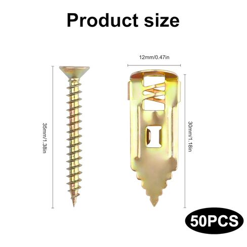 50Pcs Self Drilling Drywall Anchors with Screws Kit 0.47x1.18 Inch Zinc Plated Steel Wall Anchors and Screw Kit 50 Anchors 50 Screws,Heavy Duty Self Drilling Anchors Screw for TV Cabinet Decoration in Kuwait