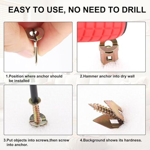 50Pcs Self Drilling Drywall Anchors with Screws Kit 0.47x1.18 Inch Zinc Plated Steel Wall Anchors and Screw Kit 50 Anchors 50 Screws,Heavy Duty Self Drilling Anchors Screw for TV Cabinet Decoration in Kuwait