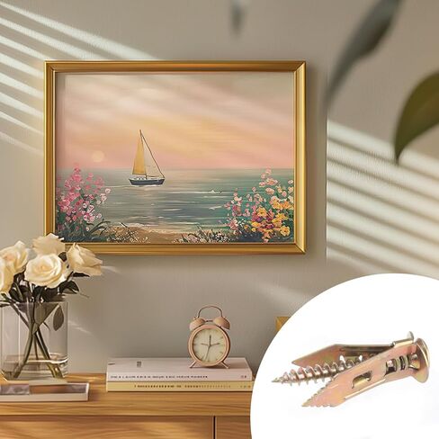 50Pcs Self Drilling Drywall Anchors with Screws Kit 0.47x1.18 Inch Zinc Plated Steel Wall Anchors and Screw Kit 50 Anchors 50 Screws,Heavy Duty Self Drilling Anchors Screw for TV Cabinet Decoration in Kuwait