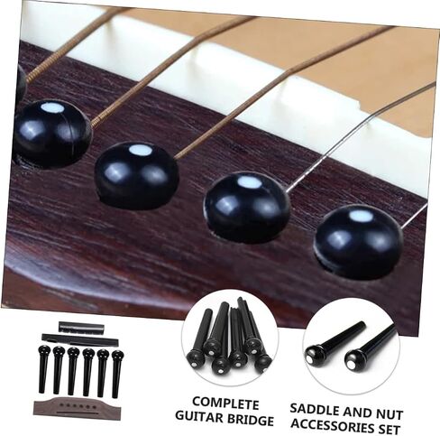BESPORTBLE 1SET Guitar Bridge BIN PIN SAGDLE BUSTION FOR ACOUSTIC GUITAR REPLICAL SECINES in Saudi Arabia