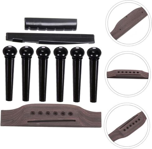 BESPORTBLE 1SET Guitar Bridge BIN PIN SAGDLE BUSTION FOR ACOUSTIC GUITAR REPLICAL SECINES in Saudi Arabia
