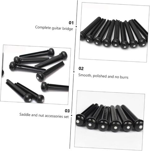 BESPORTBLE 1SET Guitar Bridge BIN PIN SAGDLE BUSTION FOR ACOUSTIC GUITAR REPLICAL SECINES in Saudi Arabia