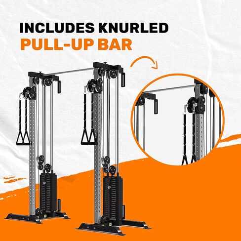 Bells of Steel Cable Machine Tower - Commercial and Home Gym Equipment - Aluminum Pulleys with Stacks or for Plates, Squat Stands and Uprights in Kuwait