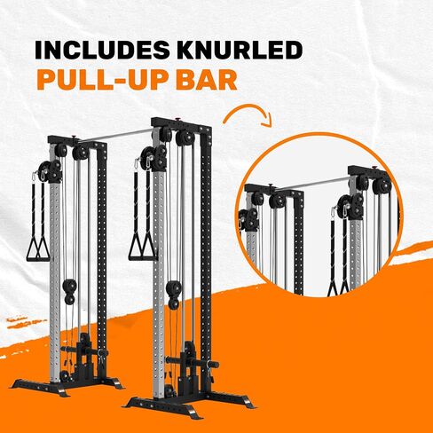 Bells of Steel Cable Machine Tower - Commercial and Home Gym Equipment - Aluminum Pulleys with Stacks or for Plates, Squat Stands and Uprights in Kuwait
