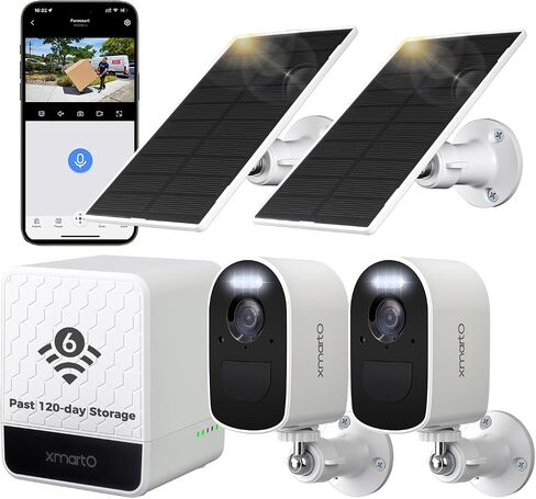 xmartO 4MP QHD WiFi6 Dual-Band Wireless Solar-Powered Indoor & Outdoor Home Security Camera in Saudi Arabia
