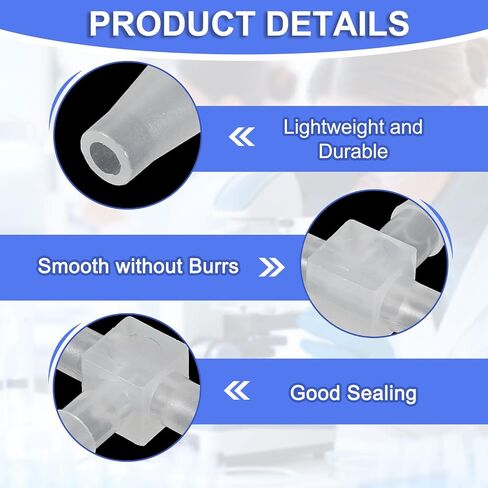 uxcell 3/16" Hose Barb Fitting, 4 Pcs Equal Barbed T Shaped 3 Way Plastic Splicer Joint Mender Adapter Union Fitting for Air Line Tubing Pipe Household Fuel Gas Liquid in Saudi Arabia