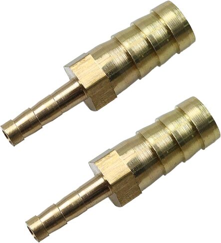 2pcs خرطوم النحاس من تركيبات بارب ، من 8 مم إلى 6 مم يقلل من خرطوم مينر برقة Barb Splicer ، والتجهيزات متعددة الاستخدامات للهواء والوقود والماء والزيت in Saudi Arabia