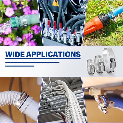 30pcs مشابك خرطوم الفولاذ المقاوم للصدأ ، 1/2 '' - 3/4 '' (13-19mm) مشبك وقود تروس الدودة القابل للتعديل للسباكة والسيارات والتطبيق الميكانيكي in Kuwait