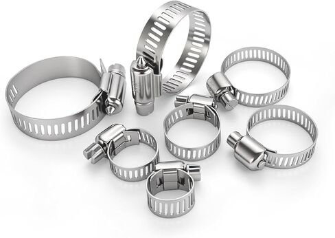 30pcs مشابك خرطوم الفولاذ المقاوم للصدأ ، 1/2 '' - 3/4 '' (13-19mm) مشبك وقود تروس الدودة القابل للتعديل للسباكة والسيارات والتطبيق الميكانيكي in Kuwait