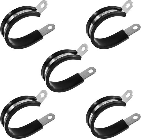 5 PCS مشابك معدنية معزولة معزولة 55 مم 丨 2-3/16 من الفولاذ المقاوم للصدأ من نوع R-type المشبك للأنابيب ، خط ، حامل خرطوم الهواء ، خراطيم ، حامل أنبوب 6 مم أنبوب مطاط in Kuwait