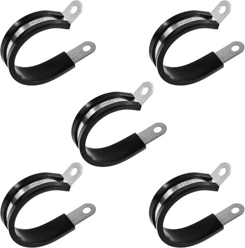 5 PCS مشابك معدنية معزولة معزولة 55 مم 丨 2-3/16 من الفولاذ المقاوم للصدأ من نوع R-type المشبك للأنابيب ، خط ، حامل خرطوم الهواء ، خراطيم ، حامل أنبوب 6 مم أنبوب مطاط in Kuwait
