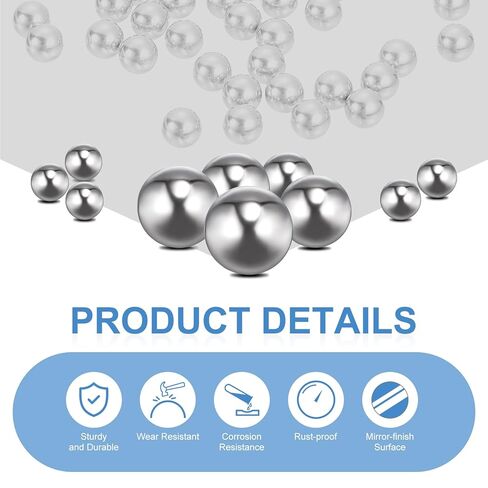uxcell 10mm Bearing Balls, 10 Pcs 440C Stainless Steel G10 Precision Balls Metric Mixing Balls for Bearings Bicycles Casters in Saudi Arabia