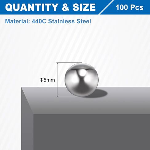 uxcell 10mm Bearing Balls, 10 Pcs 440C Stainless Steel G10 Precision Balls Metric Mixing Balls for Bearings Bicycles Casters in Saudi Arabia