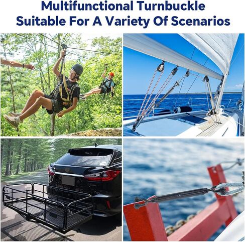 2Pack Heavy Duty Turnbuckle 1/2"*13Inch,2200 lbs Working Load Limit, Weather Resistant, M12 Steel Jaw and Jaw Black Turnbuckle for Tractor, Wire Rope Tension, Sun Shade Tent, Treehouse, Deck in Saudi Arabia