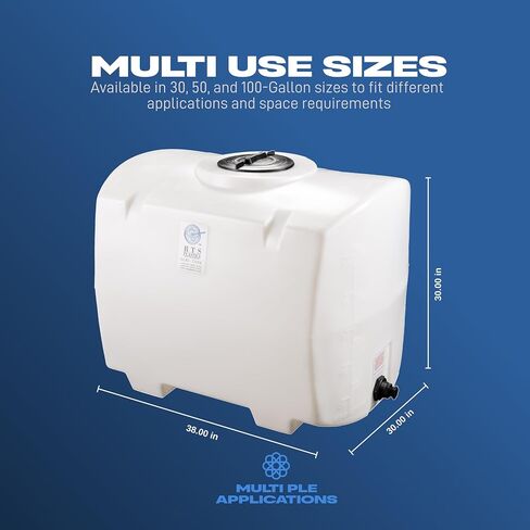RTS Plastics Polyetomolded Polyethylene PCO-30 GALLON الخزان للماء والسوائل غير القابلة للاشتعال مع شريط جراد مصبوب وكوع السيفون in Saudi Arabia