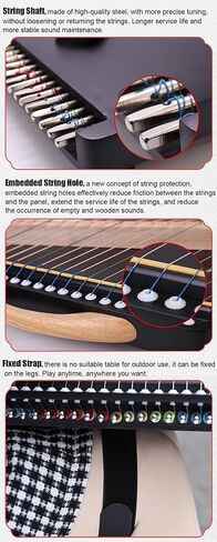 Mini Guzheng ، 55 × 34 سم ، 21 سلاسل ، 5 أنماط ، تمرين Guzheng مع إكسسوارات مناسبة للمبتدئين/المهنية/الأطفال/Guzheng البالغ (أ) in Kuwait