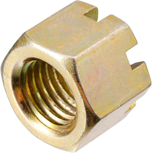 uxcell 1Pcs M24x3mm Hexagon Slotted Nut, Grade 10 Carbon Steel Hex Castle Nuts, Color Zinc in Saudi Arabia